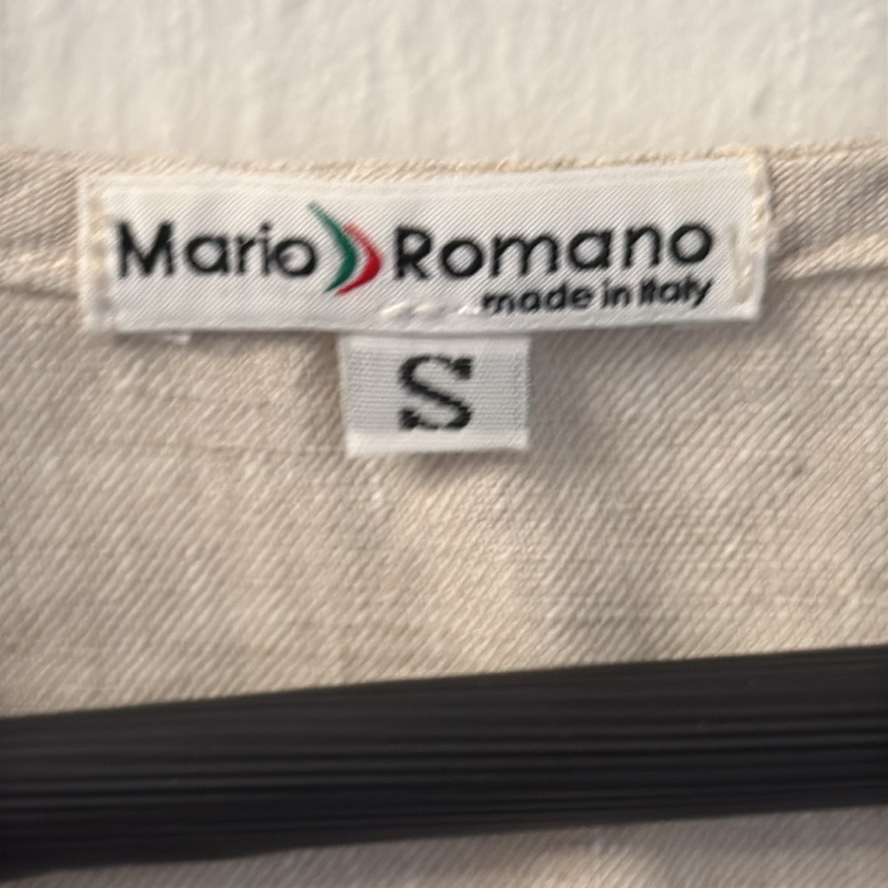 Mario Romano Linen Shift Dress Size Small Sleeveless Colorblock Made in Italy - Picture 10 of 11